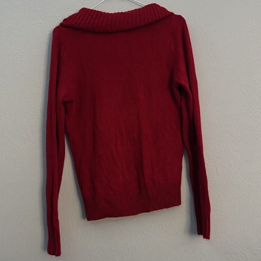 Covington Red Cowl Neck Sweater